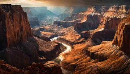Fotobehang illustration of a beautiful view of the canyon usa © Makayla