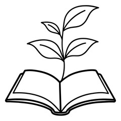 open book with leaves