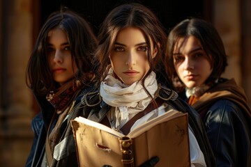 Elegant musketeer in historical attire, portraying bravery and chivalry in an enchanting renaissance setting, a symbol of classic heroism and adventure