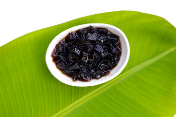 Grass jelly, herbal dessert. Mesona chinensis