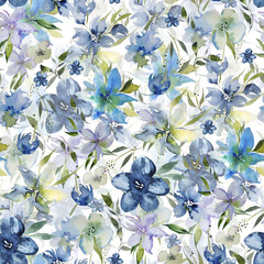 A seamless watercolor pattern of soft pastel colors, perfect for beauty products, greeting cards. 