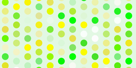 Light green, yellow vector texture with disks.