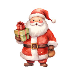 Cute Christmas Santa Claus with Gift Boxes