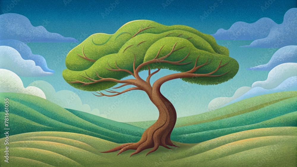 Poster a strong tree bending in the wind this reflects the power of meekness in our relationships. just lik