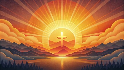 The Sunrise As the sun rises it casts its light on the world dispelling the darkness of the night. This symbolizes the light of Christ shining