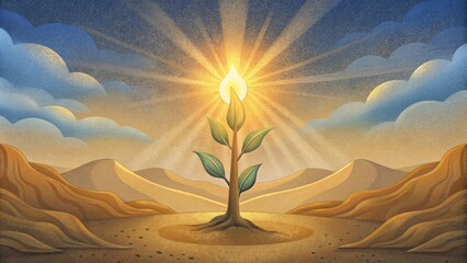 A barren land blooms with life The Holy Spirit breathed new life into the apostles just as a dry and barren land flourishes with greenery after