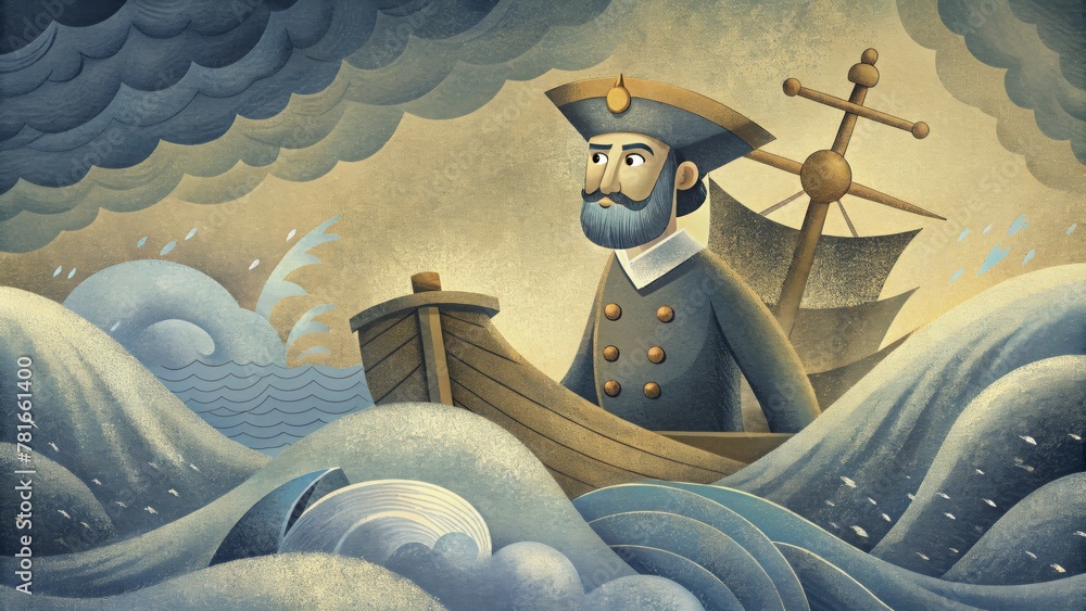 Poster navigating a ship just like a captain must navigate a ship through rough waters and changing winds t