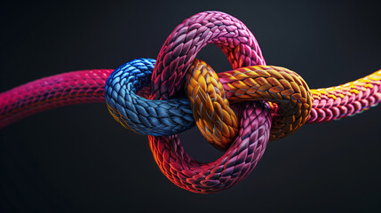 Complex Bond: Intricate Multicolor Rope Knot