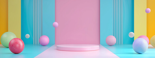 Pastel Dreamscape, Spheres and Stripes