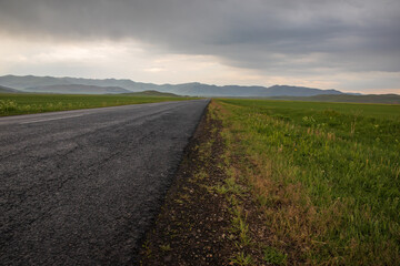 Asphalt road, travel, driving concept, stock photo