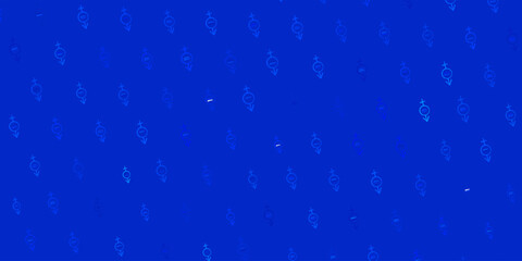 Dark BLUE vector texture with women rights symbols.
