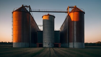 Obraz premium A silo in which various grains are stored, from wheat to everything else.