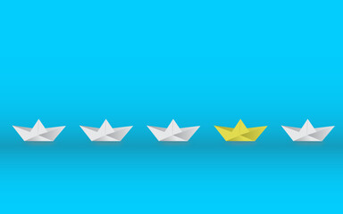 Paper boat different concept wallpaper image