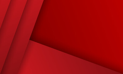 Obraz premium Minimalist red abstract background with overlapping paper cut-style layers. blank space.