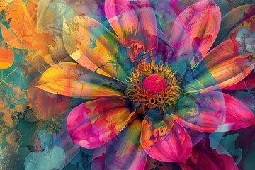 abstract colorful flower design vibrant and artistic floral pattern digital art