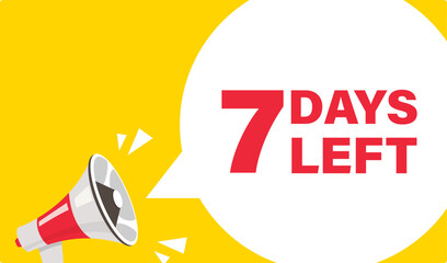 7 Days left message banner Vector illustration