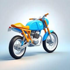 Modern Blue Motocross Bike Illustration