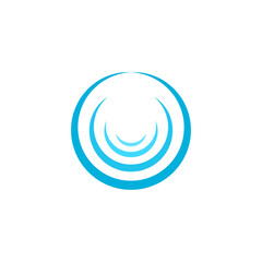 circle water wave letter o round logo vector icon