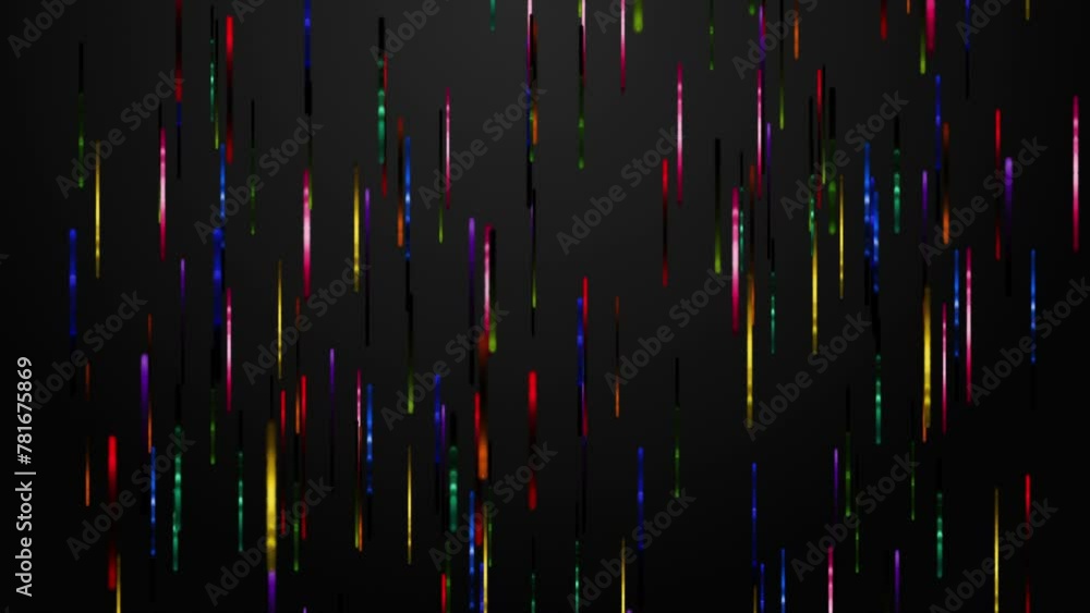 Aufkleber futuristic video animation with glowing stripe objects in slow motion, 4096x2304 loop 4k