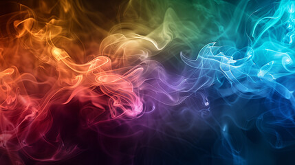 Obraz premium rainbow-colored smoke swirling against dark backdrop