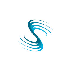 letter s water wave tourism logo icon vector