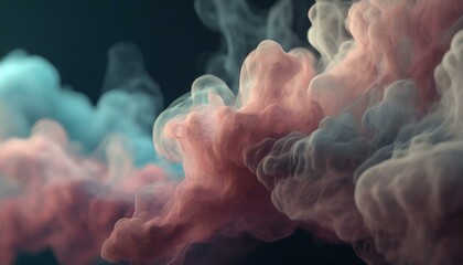 ai generative of hyper realistic of Wisps of pastel colored smoke on a dark themed background