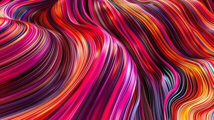 Obraz premium Satin Ribbons: Colorful Swirling Abstract