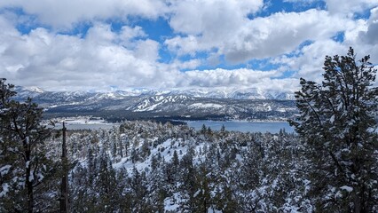 Big Bear Lake Hike on a Snowy Day