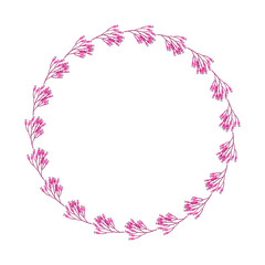 Obraz premium Vector hand drawn spring floral frame on white