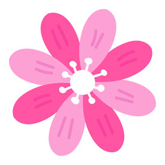 Hand drawn spring flower on white background