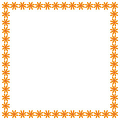 Vector hand drawn spring floral frame on white