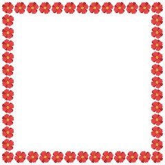 Vector hand drawn spring floral frame on white