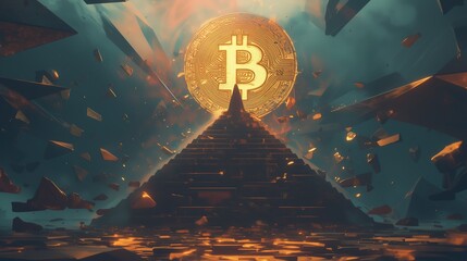 bitcoin cryptocurrency illustration background.