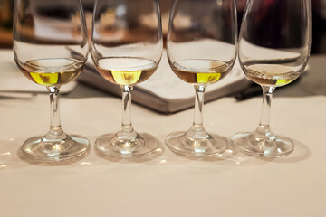 Elevated Elixirs: Four Glasses of spirits await tasting