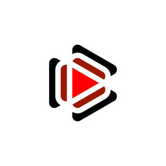 media play logo button vector icon