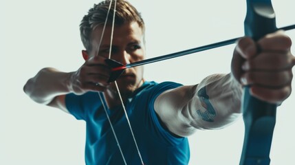 man with bow and arrow in hand, hobbies concept generative ai