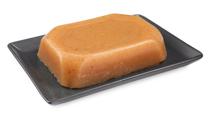 Delicious sweet quince paste isolated on white