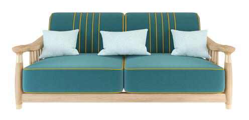On transparent background sofa furniture. 3d rendering