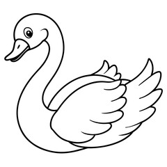 white swan isolated on white