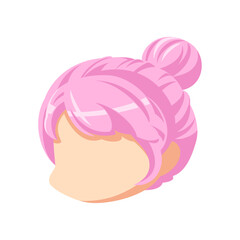 Head with hairstyles Cartoon style Vector illustration