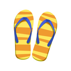 vector colorful flip flop isolated on white background