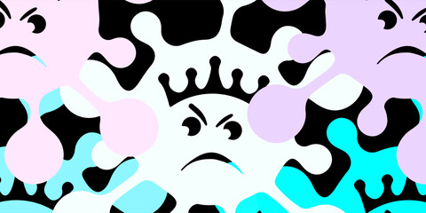 Dark pink, blue vector template with flu signs.