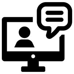 video conference icon, simple vector design
