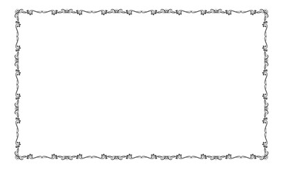 vector hand drawn ornamental frame on white background