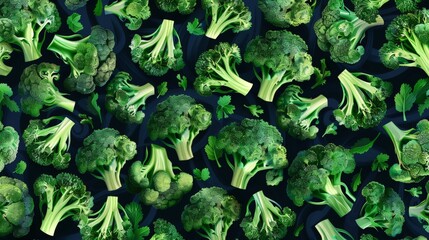 Fresh broccoli close-up on table