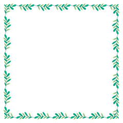 Vector hand drawn spring floral frame on white