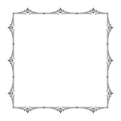 vector hand drawn ornamental frame on white background