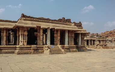 Fototapeta premium The Vittala Temple is the epicenter of Hampi attractions, the most extravagant architectural landmark of Hampi.