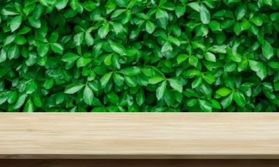 Foto op Canvas horizontal table with leaves behind © oliv-walk
