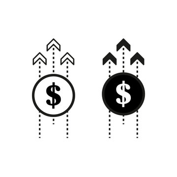 Financial growth concept. Rising profits. Economic success. Vector illustration. EPS 10.